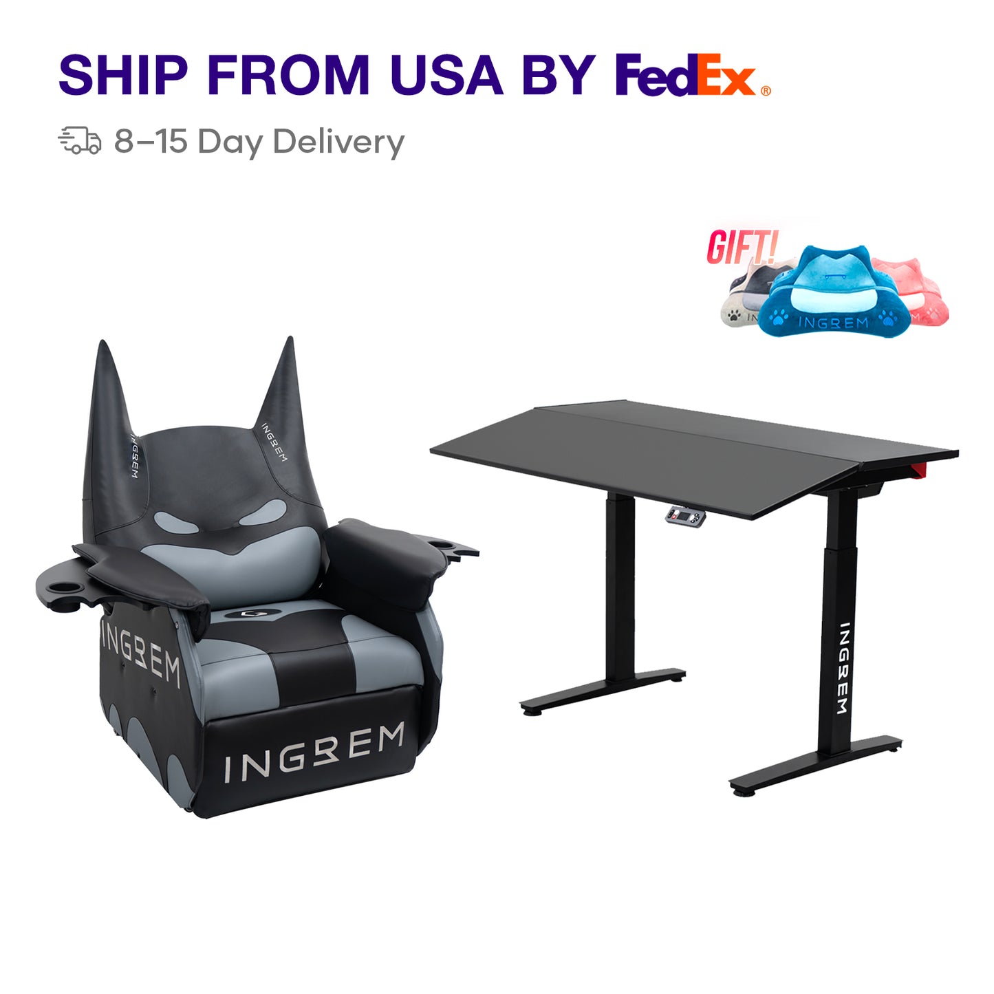 Bat Cat Sofa+Tilt-adjustable desk【For US Customers Only】