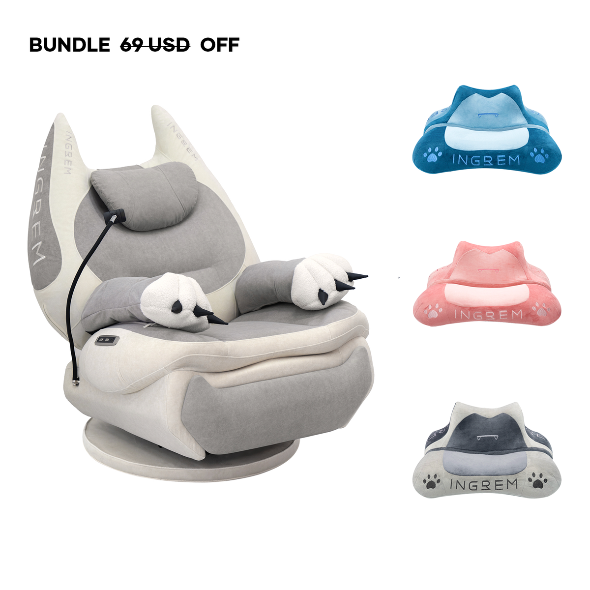 Fat Cat Recliner+ Fat cat pillow Bundle