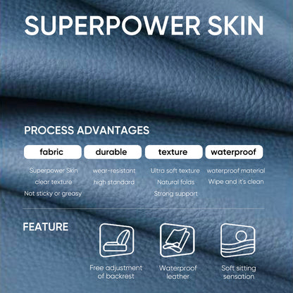 INGREM Super Leather Fat Cat Power Recliner